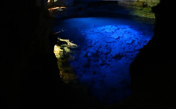 Hermoso Lago Azul Subterráneo Poco Encantado Chapada Diamantina Brasil — Foto de Stock