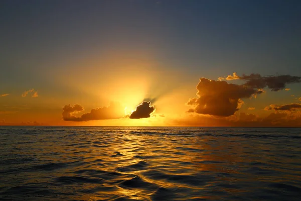 Pôr Sol Vista Para Gros Piton Soufriere Ilha Santa Lúcia — Fotografia de Stock