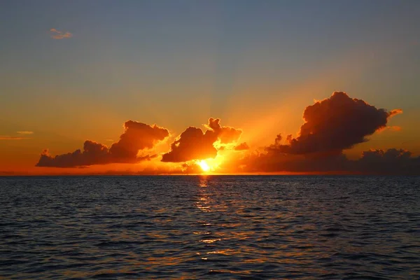 Belo Pôr Sol Vista Para Gros Piton Soufriere Ilha Santa — Fotografia de Stock