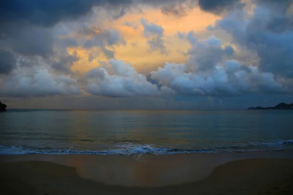 Ciel Orageux Des Caraïbes Sur Plage Sainte Lucie — Photo