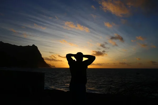 Vacker Solnedgång Ponta Sol Santo Antao Kap Verde — Stockfoto