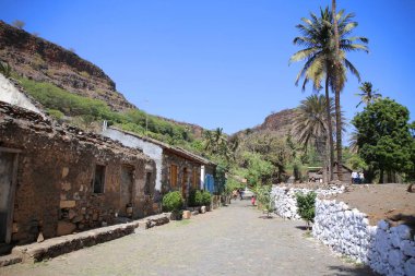 Santiago adasındaki Cidade Velha 'nın güzel manzarası, Cape Verde