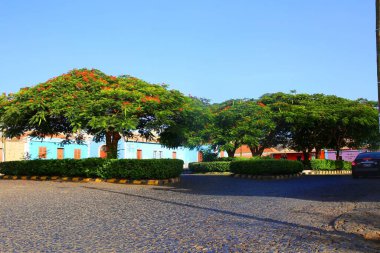 Sao Felipe 'deki mavi kilise, Fogo, Cape Verde