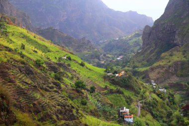 Santo Antao adasının güzel dağları, Cape Verde