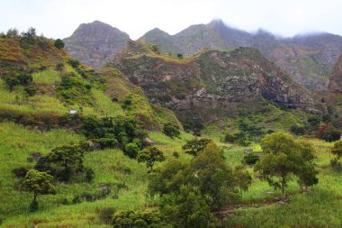 Santo Antao adasının güzel dağları, Cape Verde