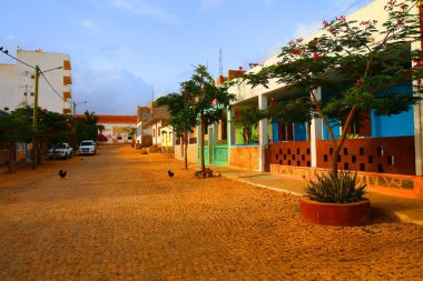 Vila de Maio, Cape Verde 'de renkli şirin evler