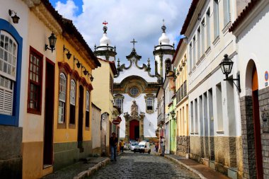 Brezilya 'nın Minas Gerais eyaletinin güzel sömürge şehri Sao Joao del Rei.