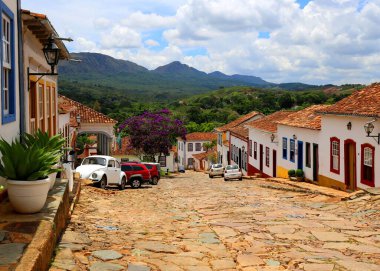 Brezilya 'nın Minas Gerais kentindeki Tiradentes kolonisinde güzel bir mimari.