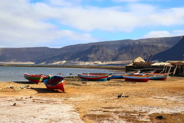 Pesca Barcos Isla Sao Vicente Cabo Verde — Foto de Stock