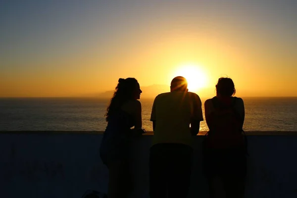 Romantiskt Ögonblick Vid Solnedgången Över Havet Kap Verde — Stockfoto