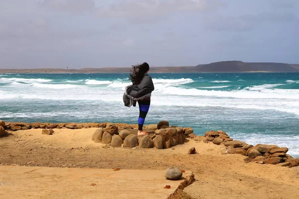 Vackra Transparenta Turkosa Vågor Sal Kap Verde — Stockfoto