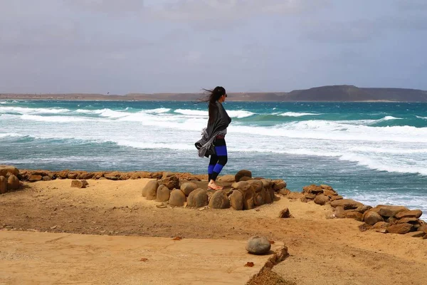 Belles Vagues Turquoise Transparentes Sur Île Sal Cap Vert — Photo