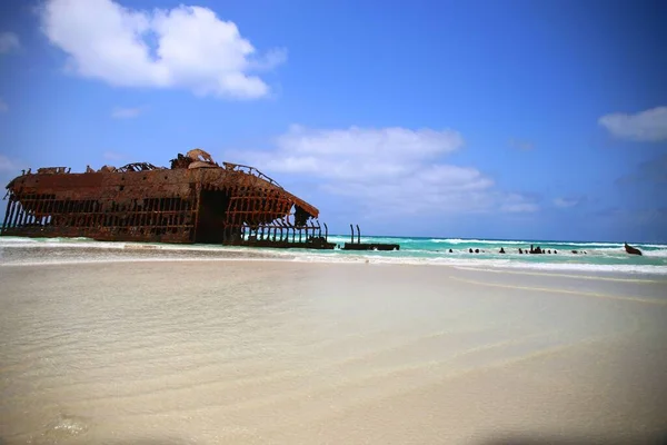 Naufragio Playa Praia Atalanta Boavista Cabo Verde — Foto de Stock