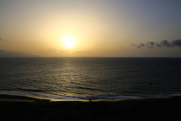Pôr Sol Panorâmico Sobre Ilhas Cabo Verde — Fotografia de Stock