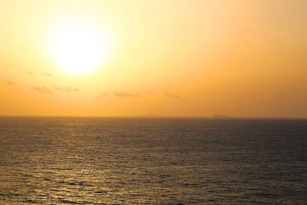 Pôr Sol Panorâmico Sobre Ilhas Cabo Verde — Fotografia de Stock