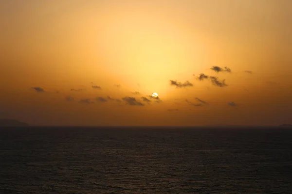 Pôr Sol Panorâmico Sobre Ilhas Cabo Verde — Fotografia de Stock
