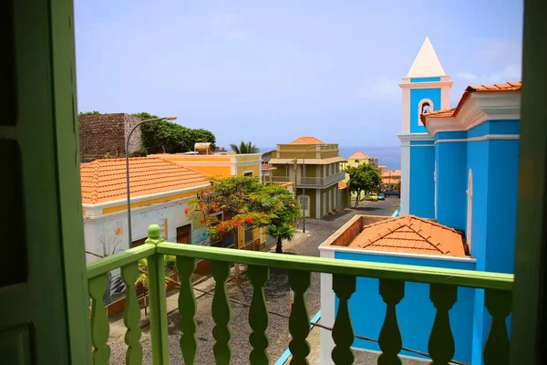 Blauwe Kerk Het Plein Sao Felipe Kaapverdië — Stockfoto