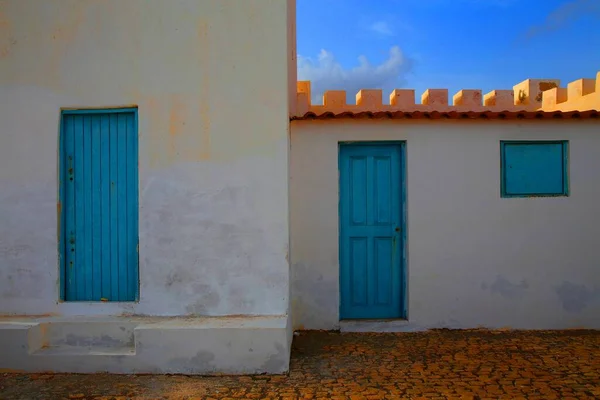 Forte Branco Azul Vila Maio Cabo Verde — Fotografia de Stock