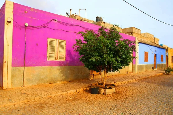 Casas Bonitas Coloridas Vila Maio Cabo Verde — Fotografia de Stock