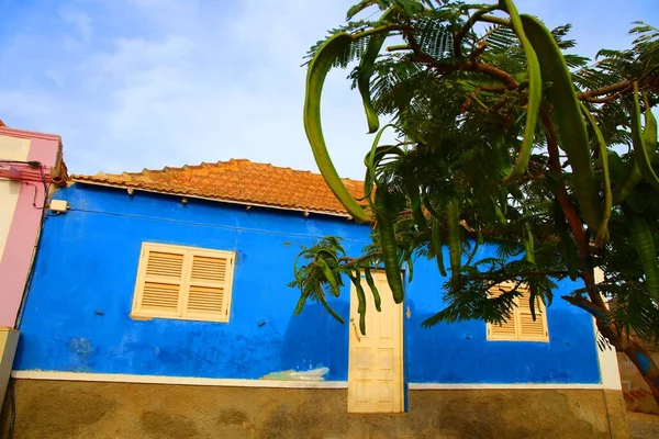 Casas Bonitas Coloridas Vila Maio Cabo Verde — Fotografia de Stock