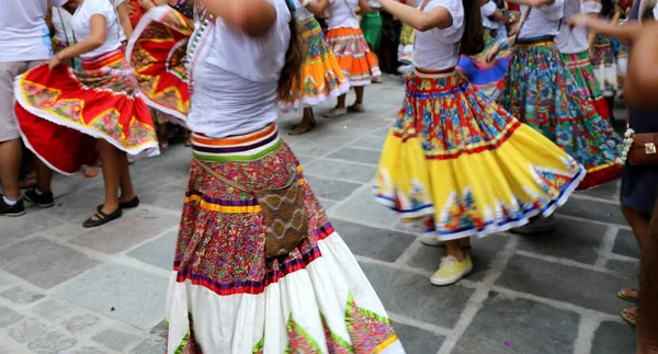Danseurs Maracatu Dans Rue Produisant Pendant Carnaval — Photo