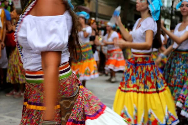 Maracatu Tänzer Auf Der Straße Die Während Des Karnevals Auftreten — Stockfoto