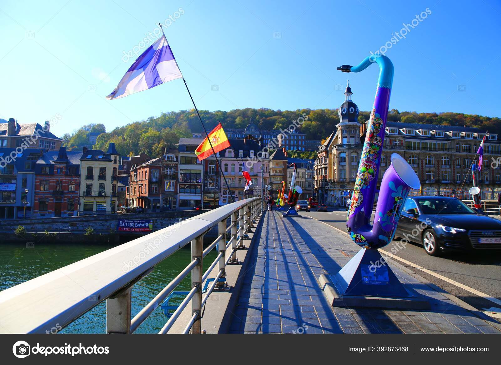 Colorful Saxophone Streets Dinant Belgium Stock Editorial Photo