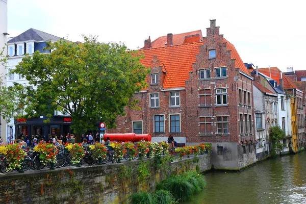 Hermosa Arquitectura Medieval Gante Bélgica — Foto de Stock