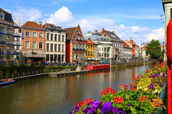 Hermosa Arquitectura Medieval Gante Bélgica — Foto de Stock