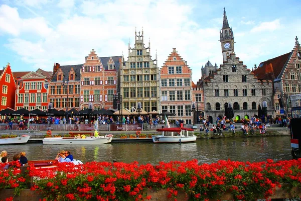 Hermosa Arquitectura Medieval Gante Bélgica — Foto de Stock