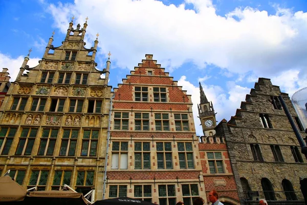 Hermosa Arquitectura Medieval Gante Bélgica — Foto de Stock