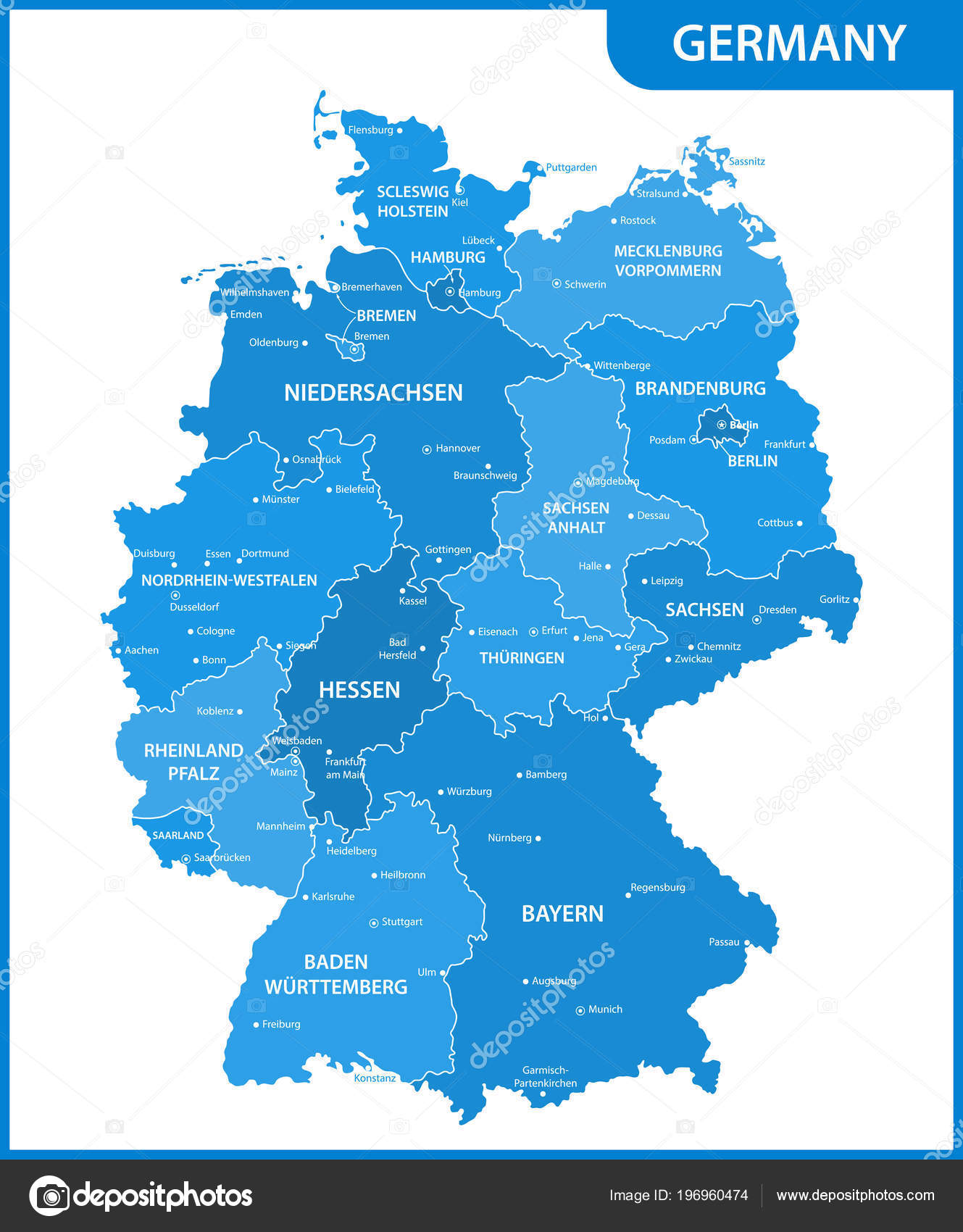 O mapa detalhado da espanha com capitais de regiões ou estados e