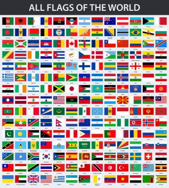 Alfabetik sırada dünyanın tüm bayraklar