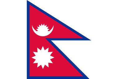 Nepal ulusal bayrak. Vektör çizim, şablon