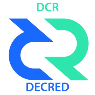 Decred para cryptocurrency blockchain simgesi. Sanal elektronik, Internet simge para veya cryptocoin, logo