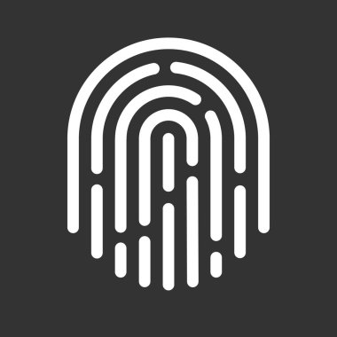 Parmak izi simgesi. Dokunmatik koruma sembol. Güvenli kimlik