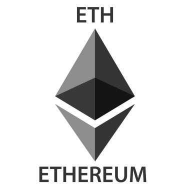 Ethereum cryptocurrency blockchain simgesi. Sanal elektronik, Internet simge para veya cryptocoin, logo
