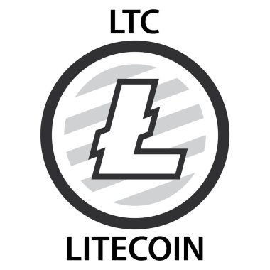 Litecoin cryptocurrency blockchain simgesi. Sanal elektronik, Internet simge para veya cryptocoin, logo