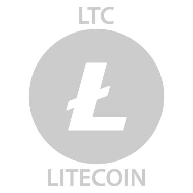 Litecoin cryptocurrency blockchain simgesi. Sanal elektronik, Internet simge para veya cryptocoin, logo