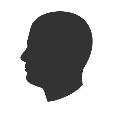 Erkek baş, adamın yüzüne profil, yan görünüm silüeti