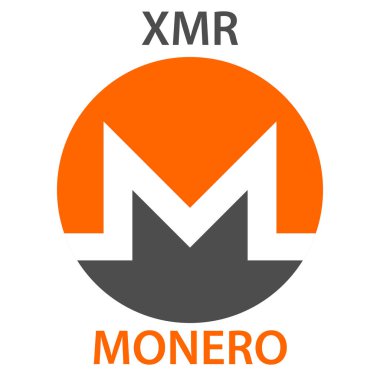 Monero cryptocurrency blockchain simgesi. Sanal elektronik, Internet simge para veya cryptocoin, logo