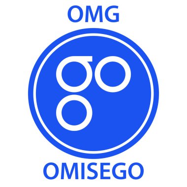 Omisego cryptocurrency blockchain simgesi. Sanal elektronik, Internet simge para veya cryptocoin, logo
