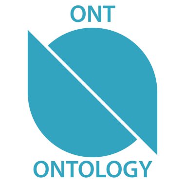 Ontoloji sikke cryptocurrency blockchain simgesi. Sanal elektronik, Internet simge para veya cryptocoin, logo