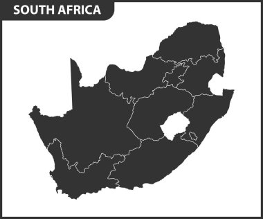 The detailed map of South Africa with regions or states. Administrative division clipart