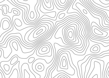 Topographic map backdrop. Conditional geography scheme and the terrain path. Contour line abstract background. clipart