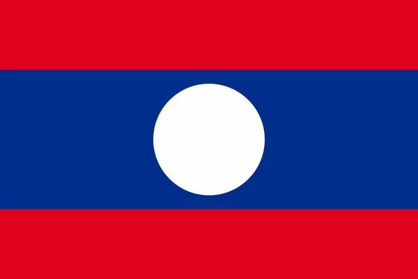 Bandiera Nazionale Del Laos Illustrazione Vettoriale Modello — Vettoriale Stock