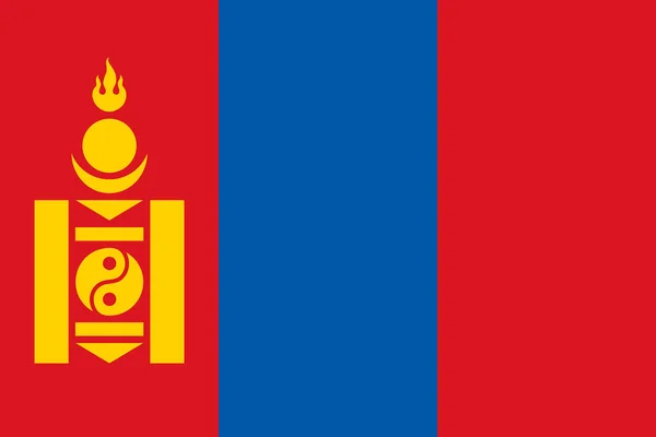 Bandera Nacional Mongolia Ilustración Vectorial Plantilla — Vector de stock