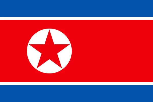 Bandeira Nacional Coreia Norte Ilustração Vetorial Modelo —  Vetores de Stock