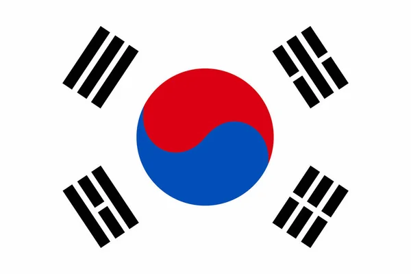 Nationale Vlag Van Zuid Korea Vectorillustratie Sjabloon — Stockvector