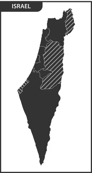 Detailed Map Israel Regions — Stock Vector